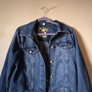 Michael Kors Blue Denim Jacket with Gold Accents